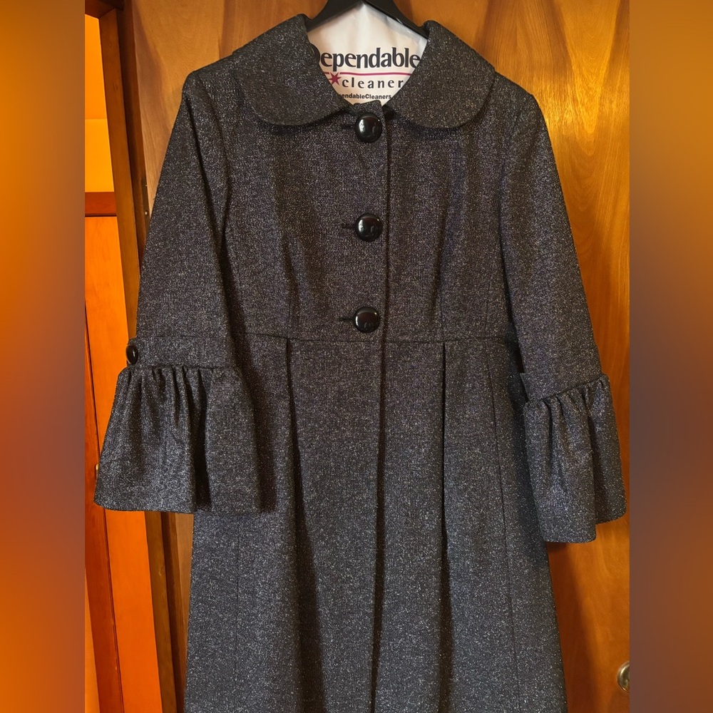 EUC metallic dress coat